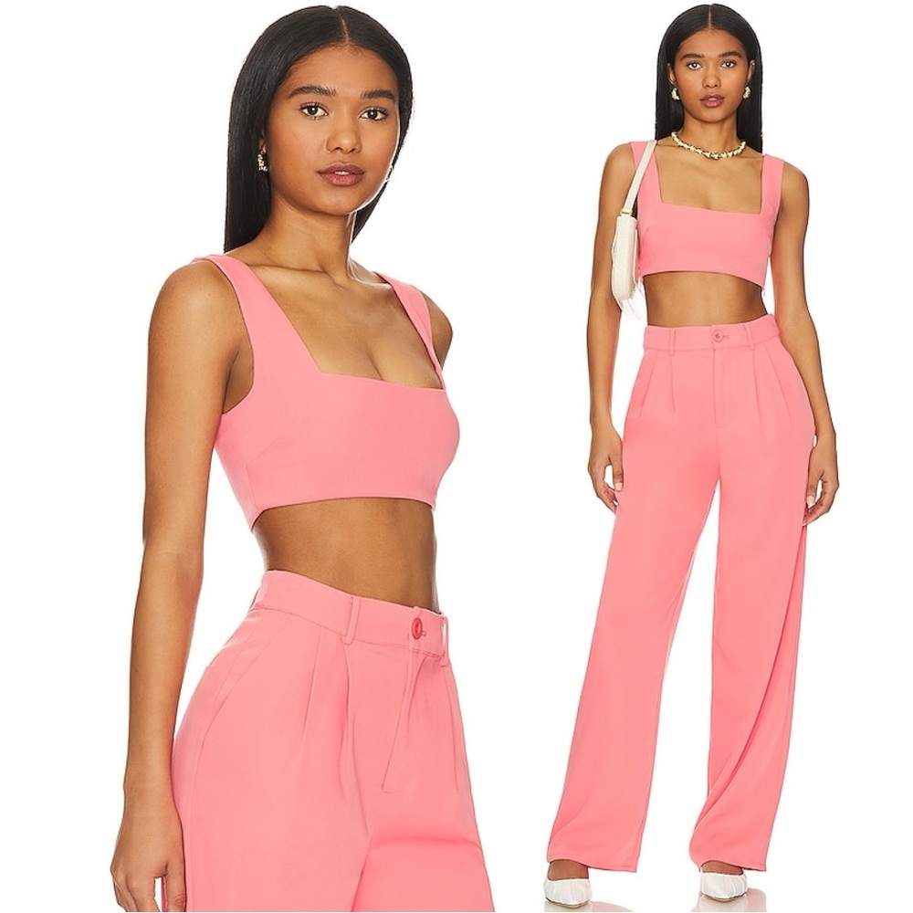 Lovers & Friends Sicily Crop Top & Jetset Christina Sydney Pant Coral Pink